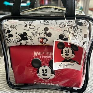 NWT Disney Mickey Mouse Red and Black Toiletry Set